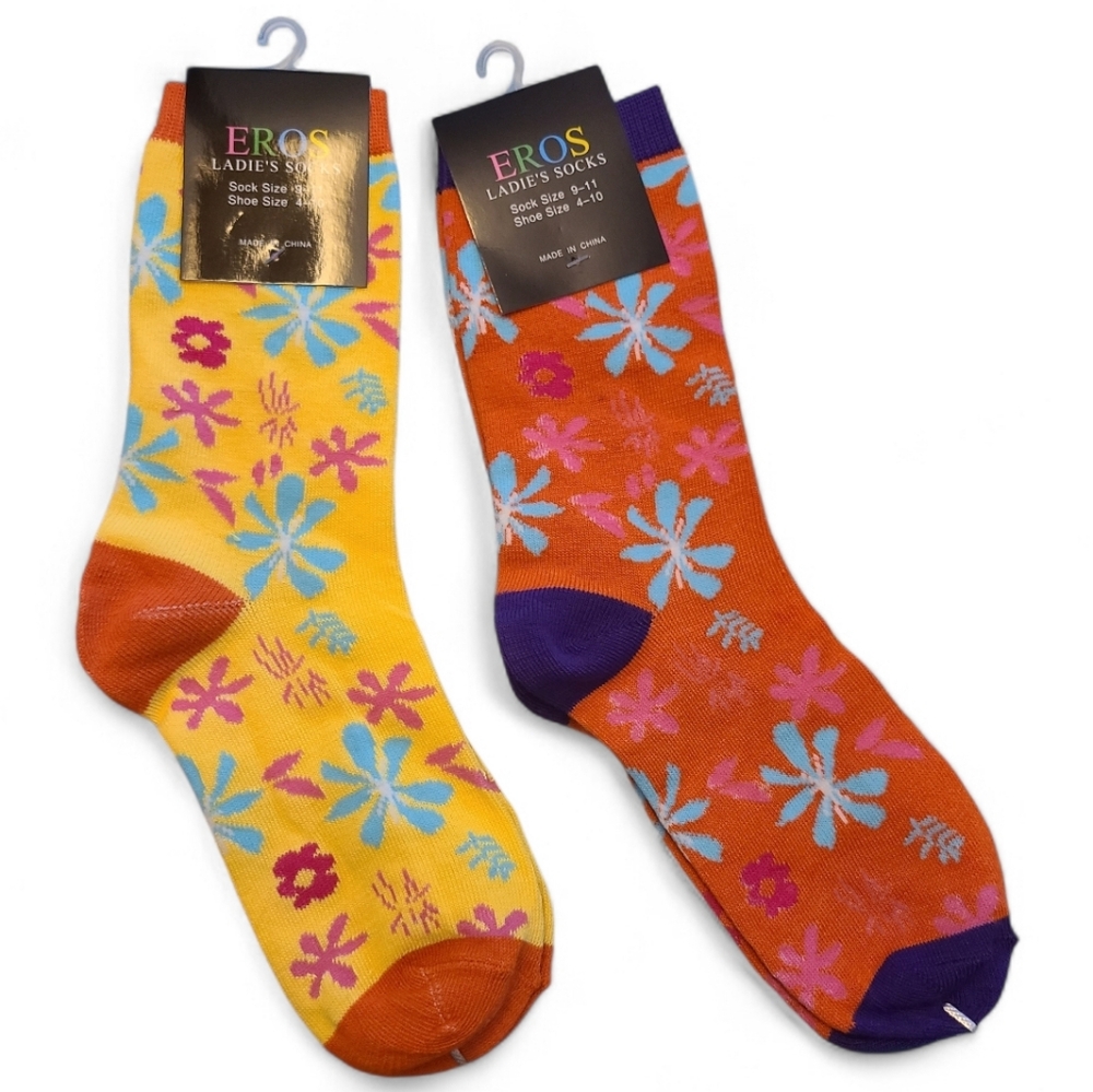Eros Socks Fun Fanciful Colorful Women's Size 9-11
